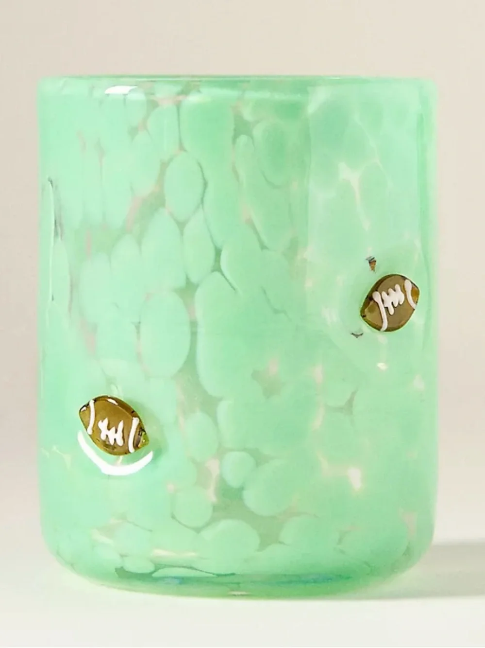 Anthropologie Seafoam Green Sports Icon Football Juice Glass